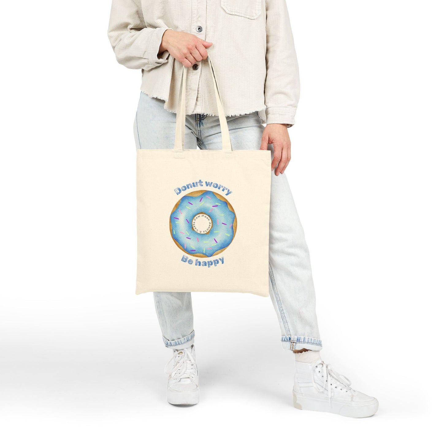 Donut Worry, Be Happy 100% Cotton Canvas Tote