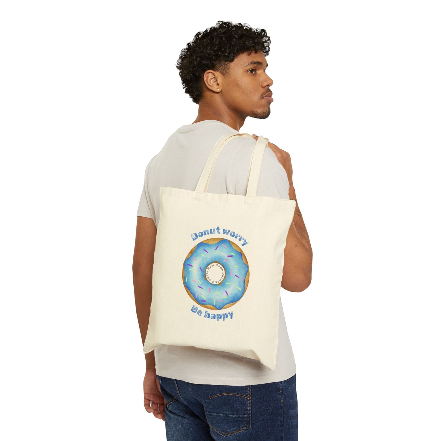 Donut Worry, Be Happy 100% Cotton Canvas Tote